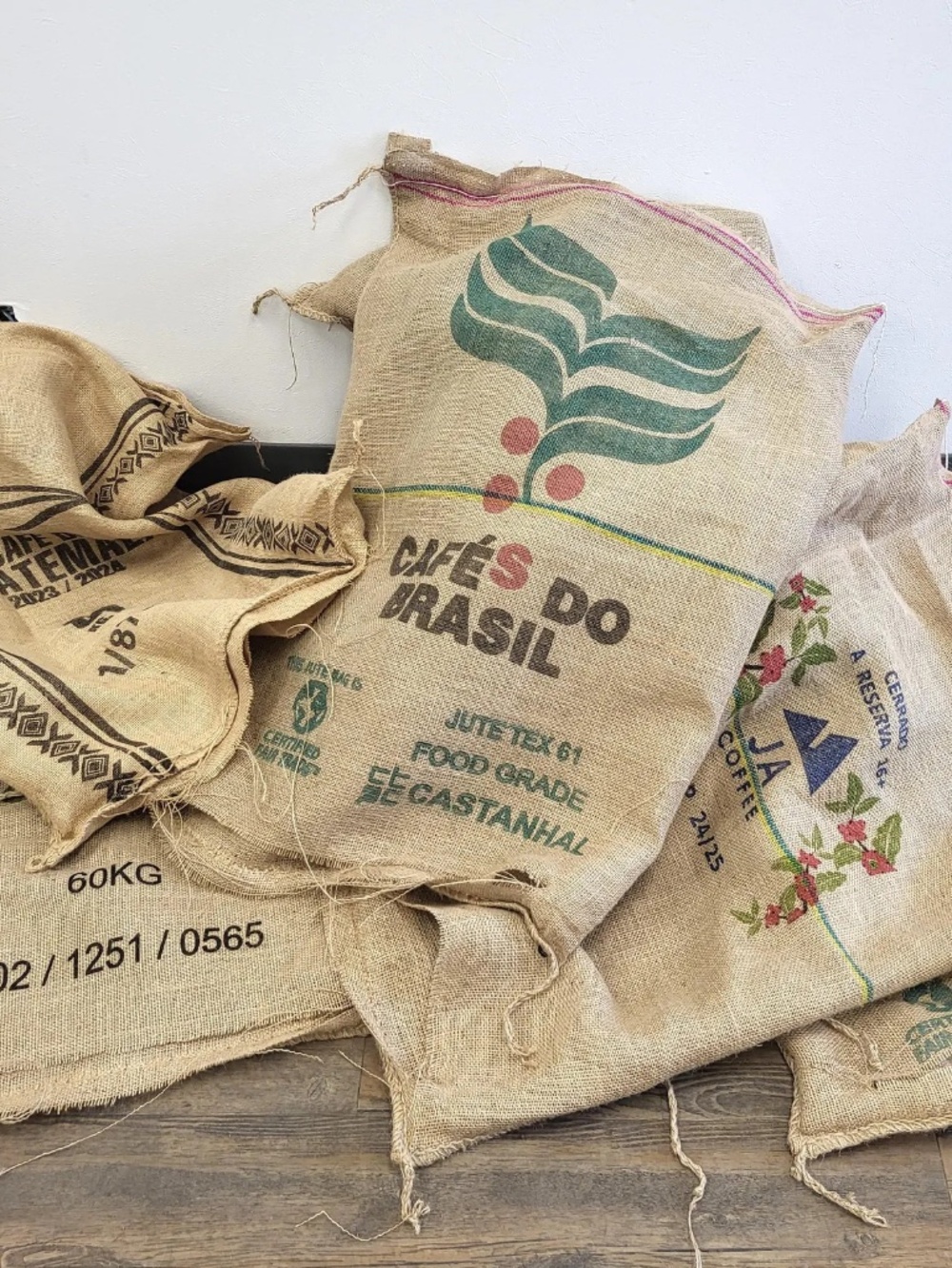 Box of 10 Authentic Burlap Coffee Sacks Jute Coffee